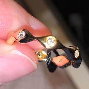 ADINAS JEWELS GOLD STONE EVIL EYE RING